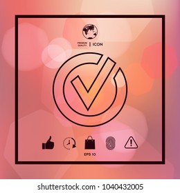 Rounded check mark line icon