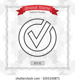 Rounded check mark line icon