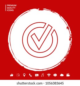 Rounded check mark line icon