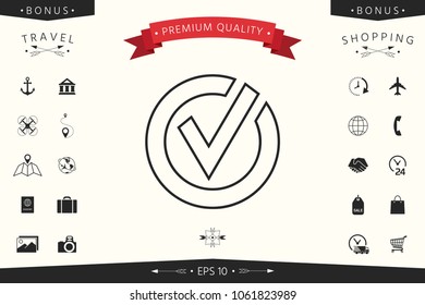 Rounded check mark line icon
