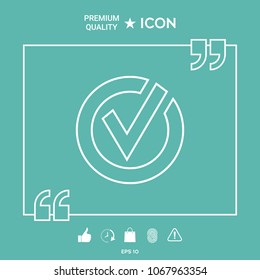 Rounded check mark line icon