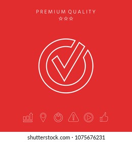 Rounded check mark line icon