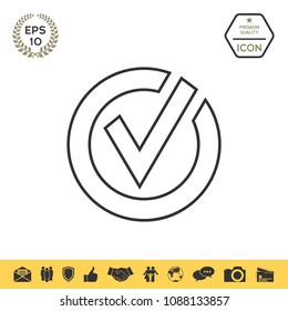 Rounded check mark line icon