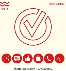 Rounded check mark line icon