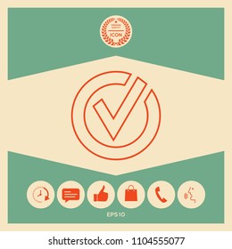 Rounded check mark line icon
