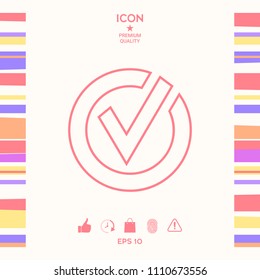 Rounded check mark line icon