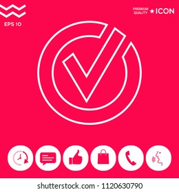 Rounded check mark line icon