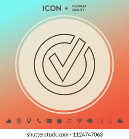 Rounded check mark line icon