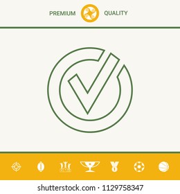 Rounded check mark line icon