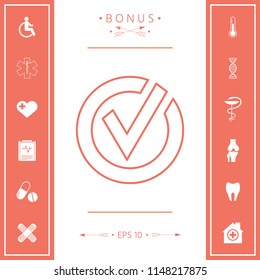Rounded check mark line icon