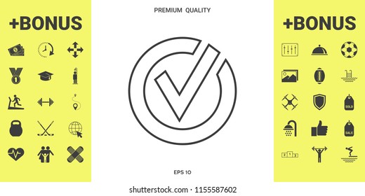 Rounded check mark line icon