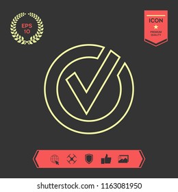 Rounded check mark line icon