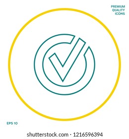 Rounded check mark line icon. Graphic elements for your design