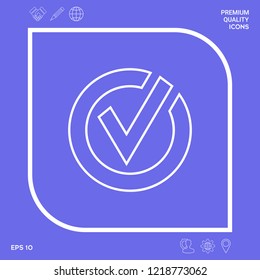 Rounded check mark line icon. Graphic elements for your design