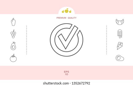 Rounded check mark line icon. Graphic elements for your design