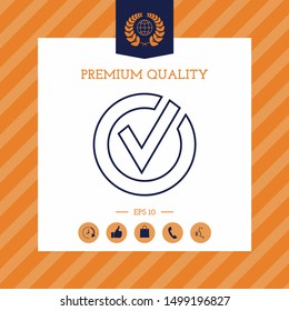 Rounded check mark line icon. Graphic elements for your design