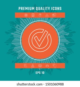 Rounded check mark line icon. Graphic elements for your design
