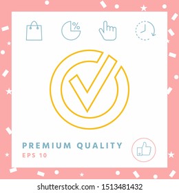Rounded check mark line icon. Graphic elements for your design