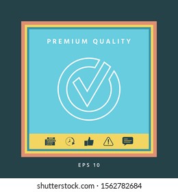Rounded check mark line icon. Graphic elements for your design