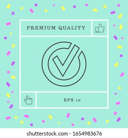 Rounded check mark line icon. Graphic elements for your design