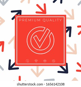 Rounded check mark line icon. Graphic elements for your design
