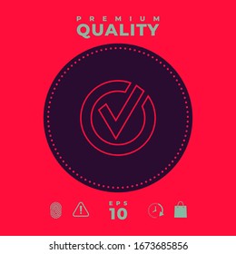 Rounded check mark line icon. Graphic elements for your design