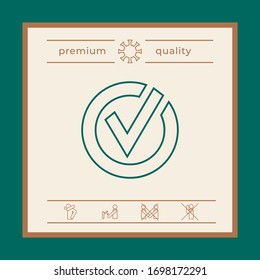 Rounded check mark line icon. Graphic elements for your design