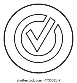 Rounded check mark line icon