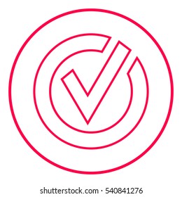 Rounded check mark line icon