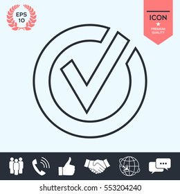 Rounded check mark line icon