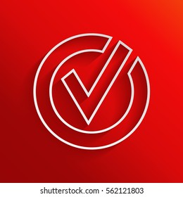 Rounded check mark line icon