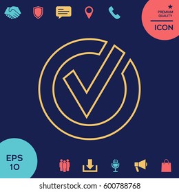 Rounded check mark line icon