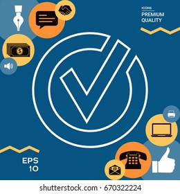 Rounded check mark line icon