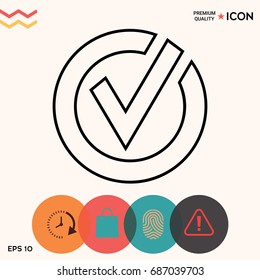 Rounded check mark line icon