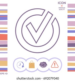 Rounded check mark line icon