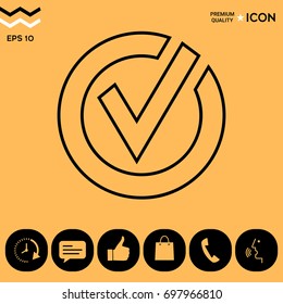Rounded check mark line icon