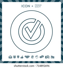 Rounded check mark line icon