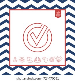 Rounded check mark line icon