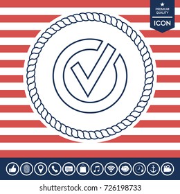 Rounded check mark line icon