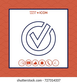 Rounded check mark line icon