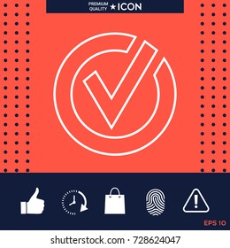 Rounded check mark line icon