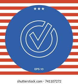 Rounded check mark line icon