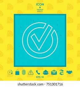 Rounded check mark line icon