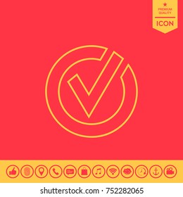 Rounded check mark line icon