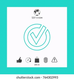 Rounded check mark line icon