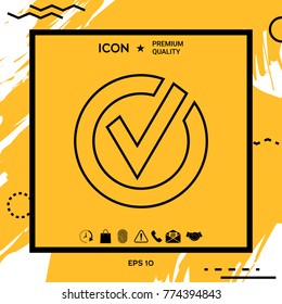 Rounded check mark line icon