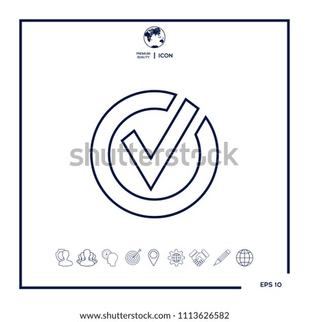 Rounded check mark line icon