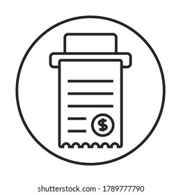 Rounded a Checkout / payment receipts line art vector icon for apps and websites