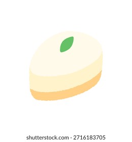 Icono único de ilustración de pastel de queso redondeado
