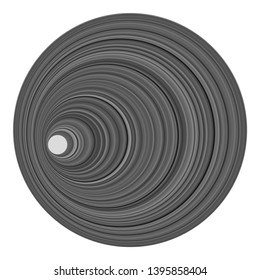 Rounded circle abstract background. Tube from  concentric circles. Vector.